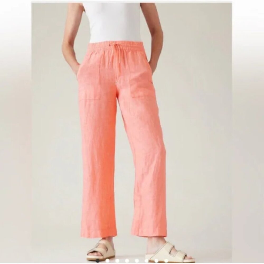 Retreat Linen High Rise Wide Leg Pant 14 Petite